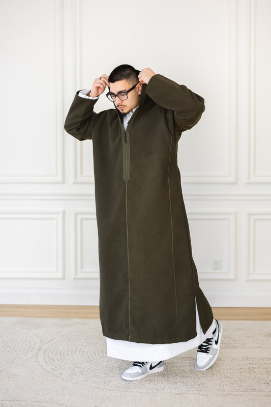 Olive Green Winter Djellaba