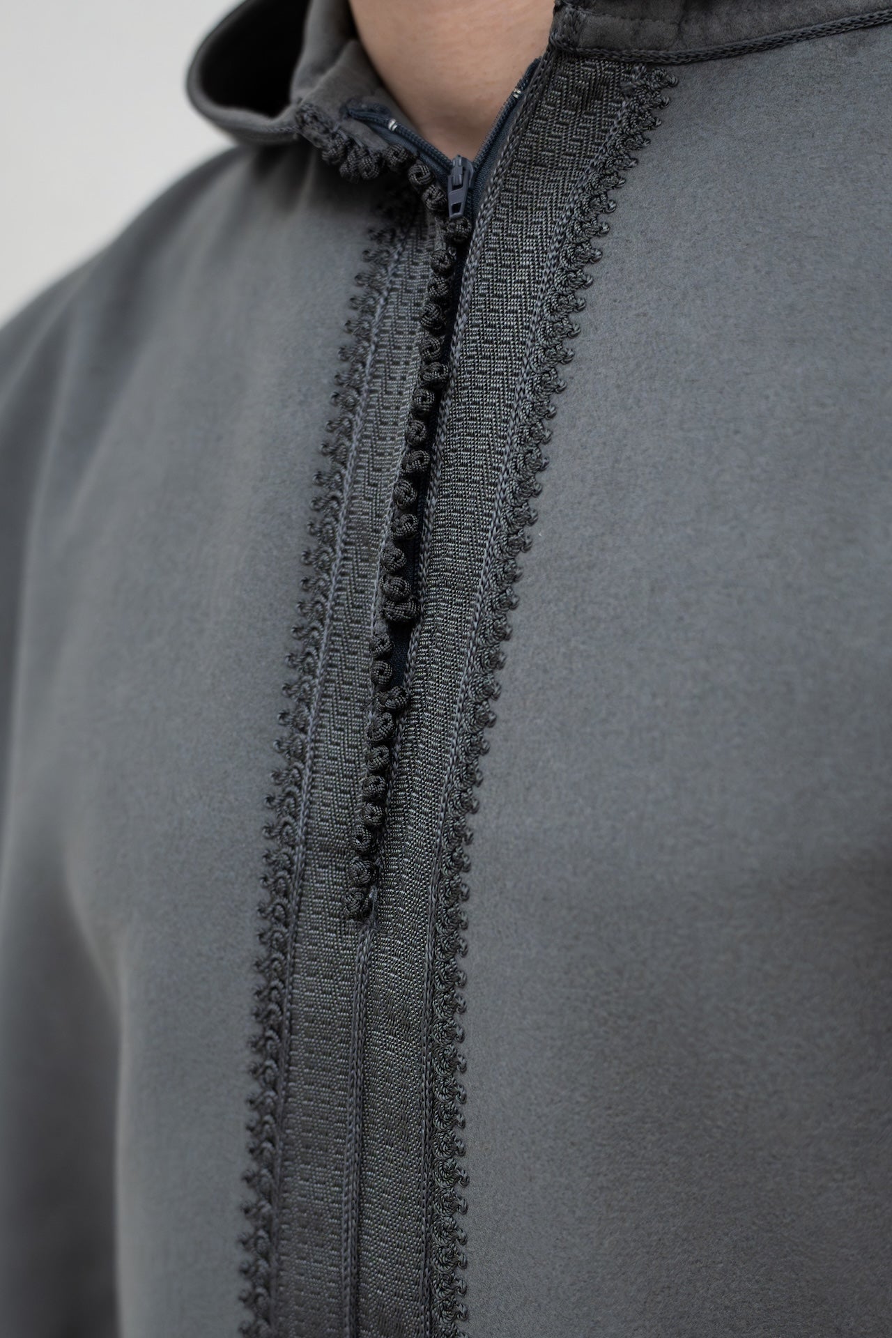 Glorious Grey Winter Djellaba with Embroidery