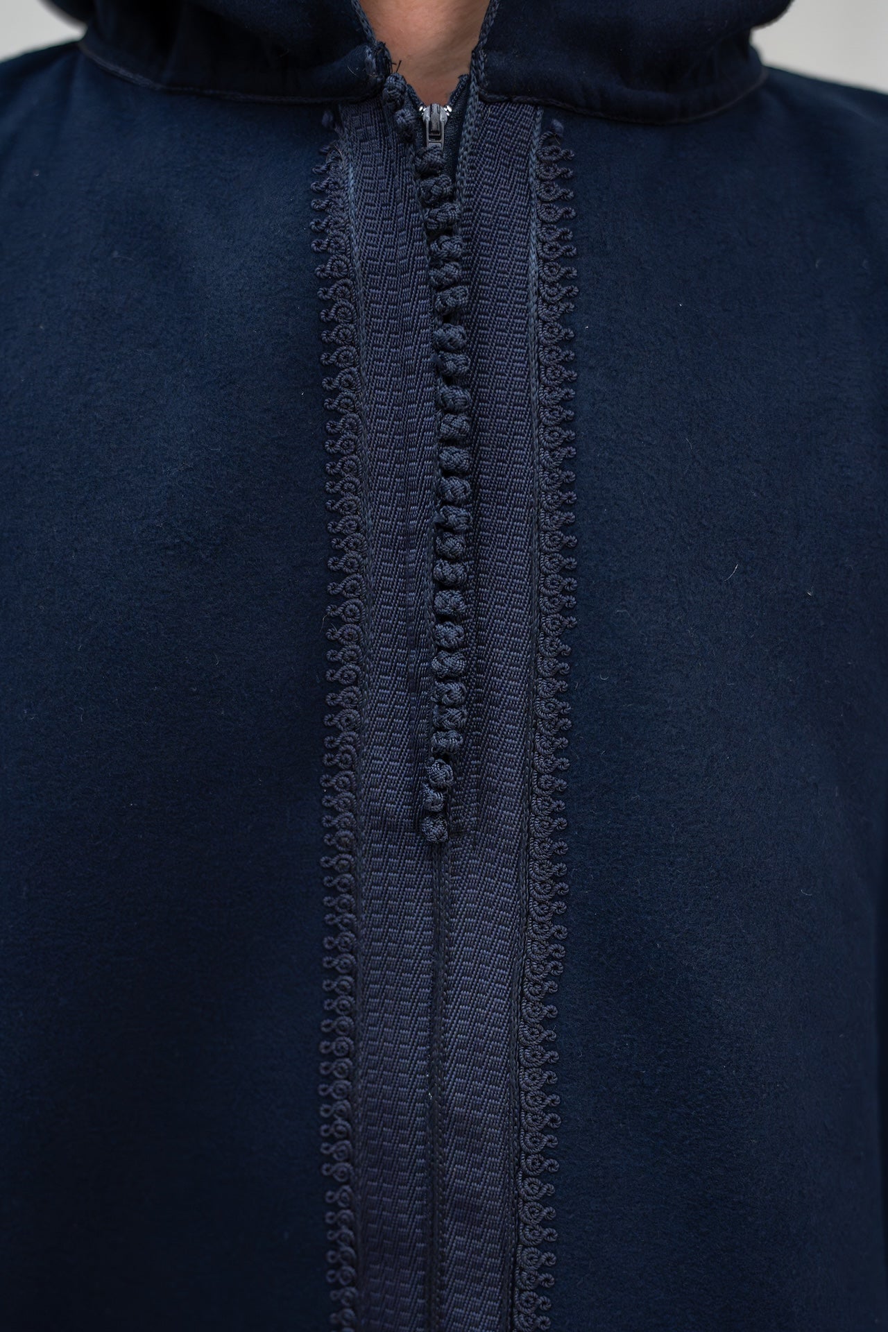 Night Navy Winter Djellaba with Embroidery